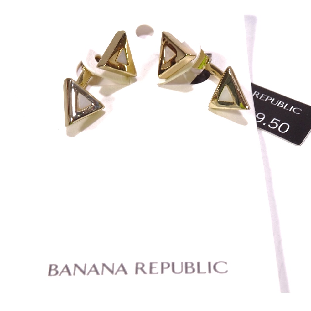Nwt 395 Banana Republic Womens Opal Enamel Triangle Two Earrings 8$